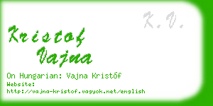 kristof vajna business card