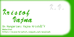 kristof vajna business card